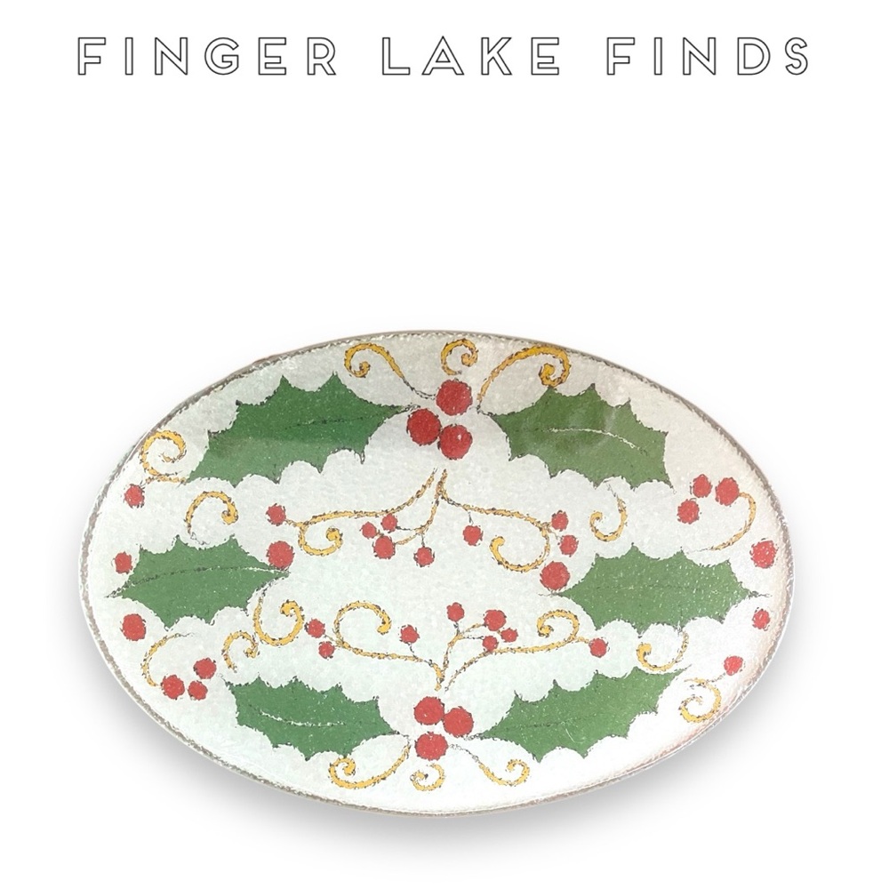 Temp-Tations Winter Holly Glass Trivet